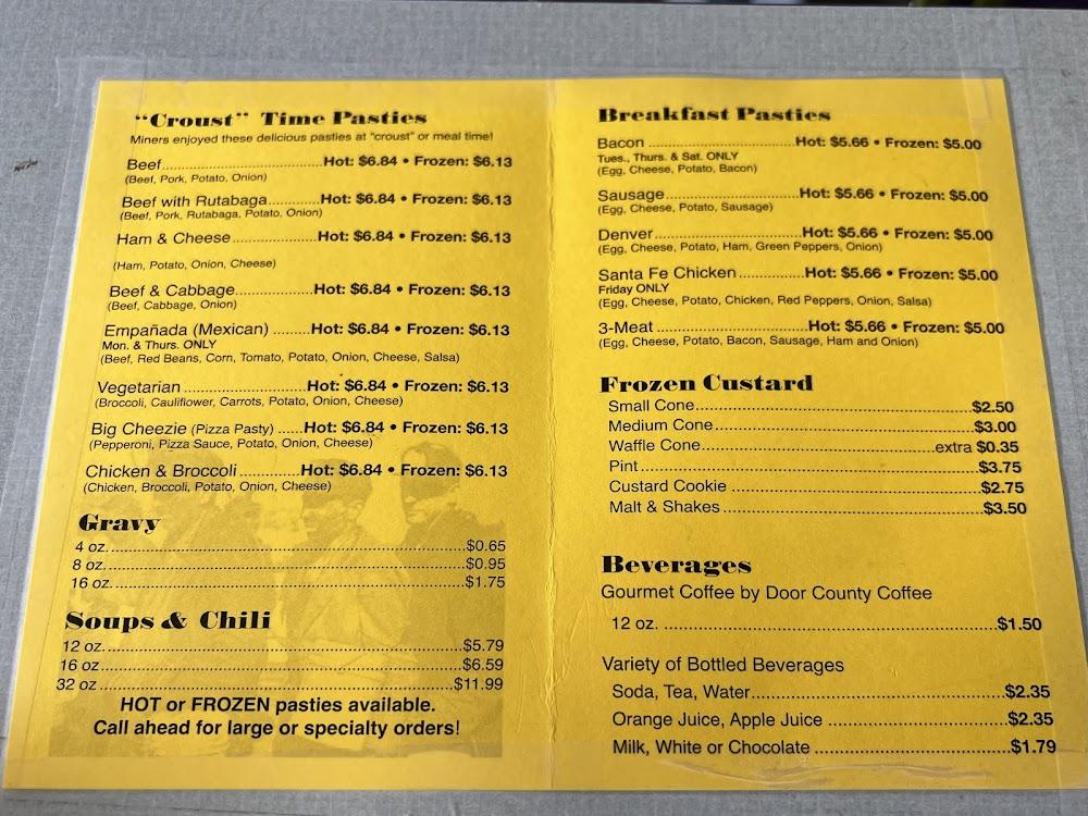 Col K's Pasty Shop Menu image 1